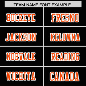 Custom Black Orange Gradient Personalized Side Pattern Authentic Football Jersey