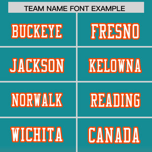 Custom Aqua Orange Gradient Personalized Side Pattern Authentic Football Jersey