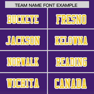 Custom Purple Gold Gradient Personalized Side Pattern Authentic Football Jersey