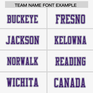 Custom White Purple-Gray Raglan Sleeves Personalized Side Pattern Authentic Football Jersey