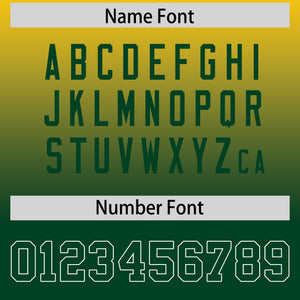 Custom Gold Green Gradient Personalized Side Pattern Authentic Football Jersey