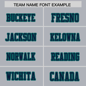 Custom Gray Aqua-Navy Raglan Sleeves Personalized Side Pattern Authentic Football Jersey