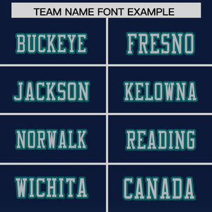 Custom Navy Aqua Gradient Personalized Side Pattern Authentic Football Jersey