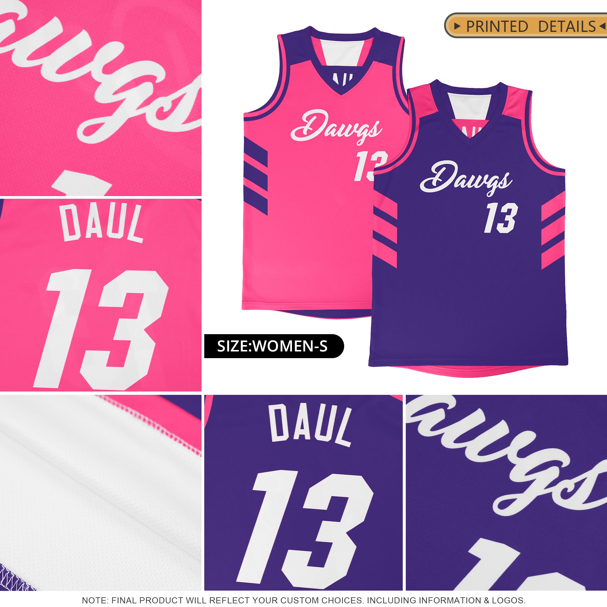 Custom Reversible Basketball Jerseys with Numbers |  Personalized Double Side Tops