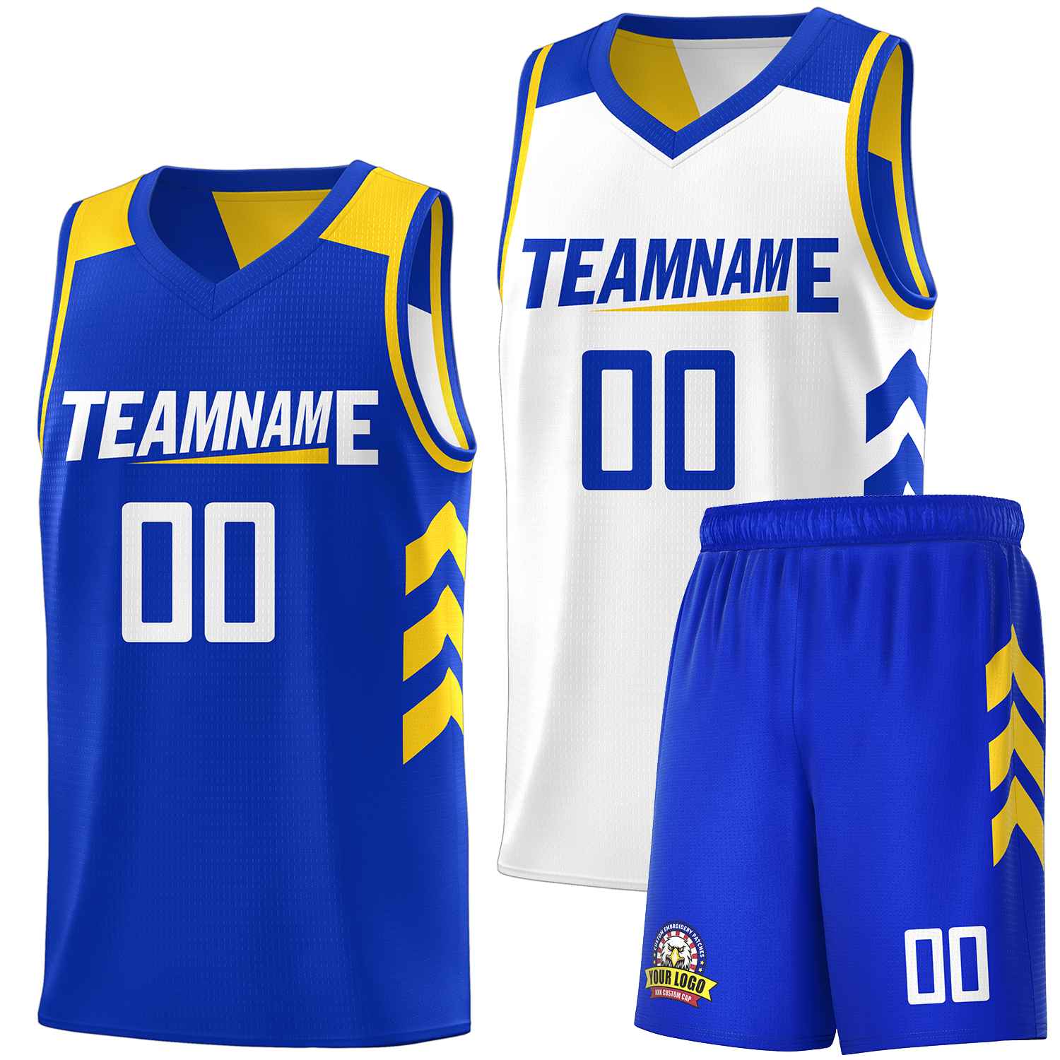 Custom Royal White Double Side Sets Men Basketball Jersey