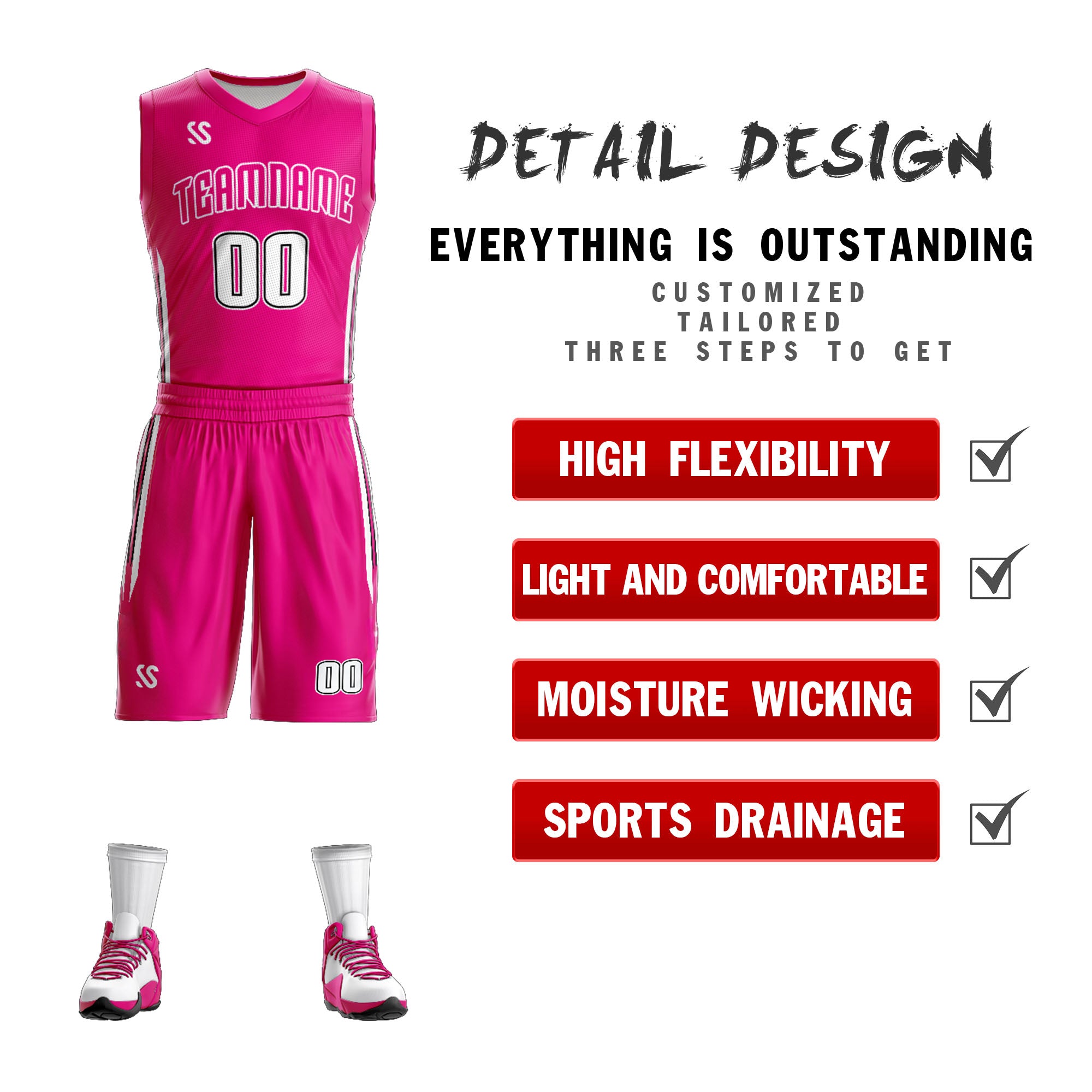 custom reversible basketball jerseys-detail design