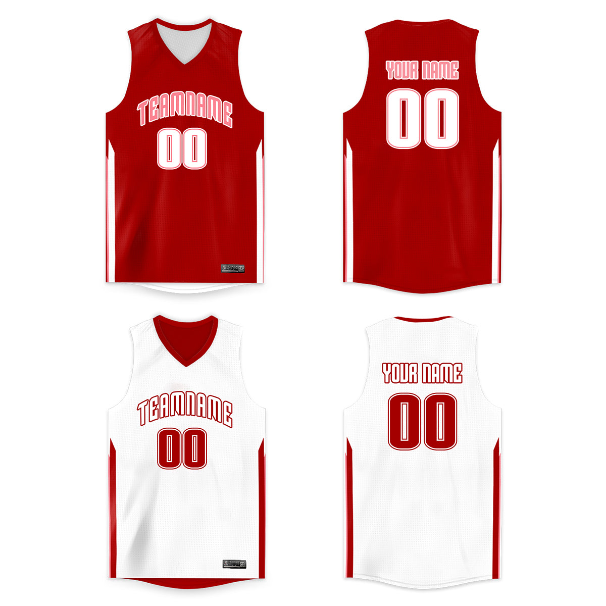 Custom Red White Double Side Tops Men/Boy Basketball Jersey