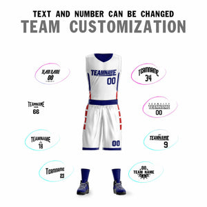 Custom White Navy Double Side Sets Design Sportswear Basketball Jersey