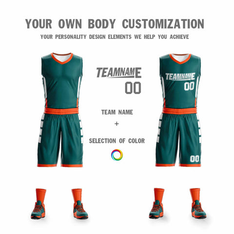 Custom Light Green White-Gray Double Side Sets Sportswear Basketball Jersey