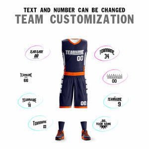 Custom Navy White Double Side Sets Design Sportswear Basketball Jersey