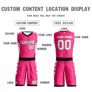 Custom Pink White Double Side Sets Design Sportswear Basketball Jersey