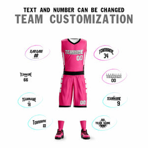 Custom Pink White Double Side Sets Design Sportswear Basketball Jersey