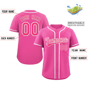 Custom Pink White Classic Style Authentic Baseball Jersey