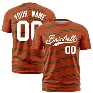 Custom Texas Orange Green Personalized Slanting Line Graffiti Pattern Performance T-Shirt