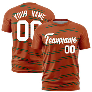 Custom Texas Orange Green Personalized Slanting Line Graffiti Pattern Performance T-Shirt