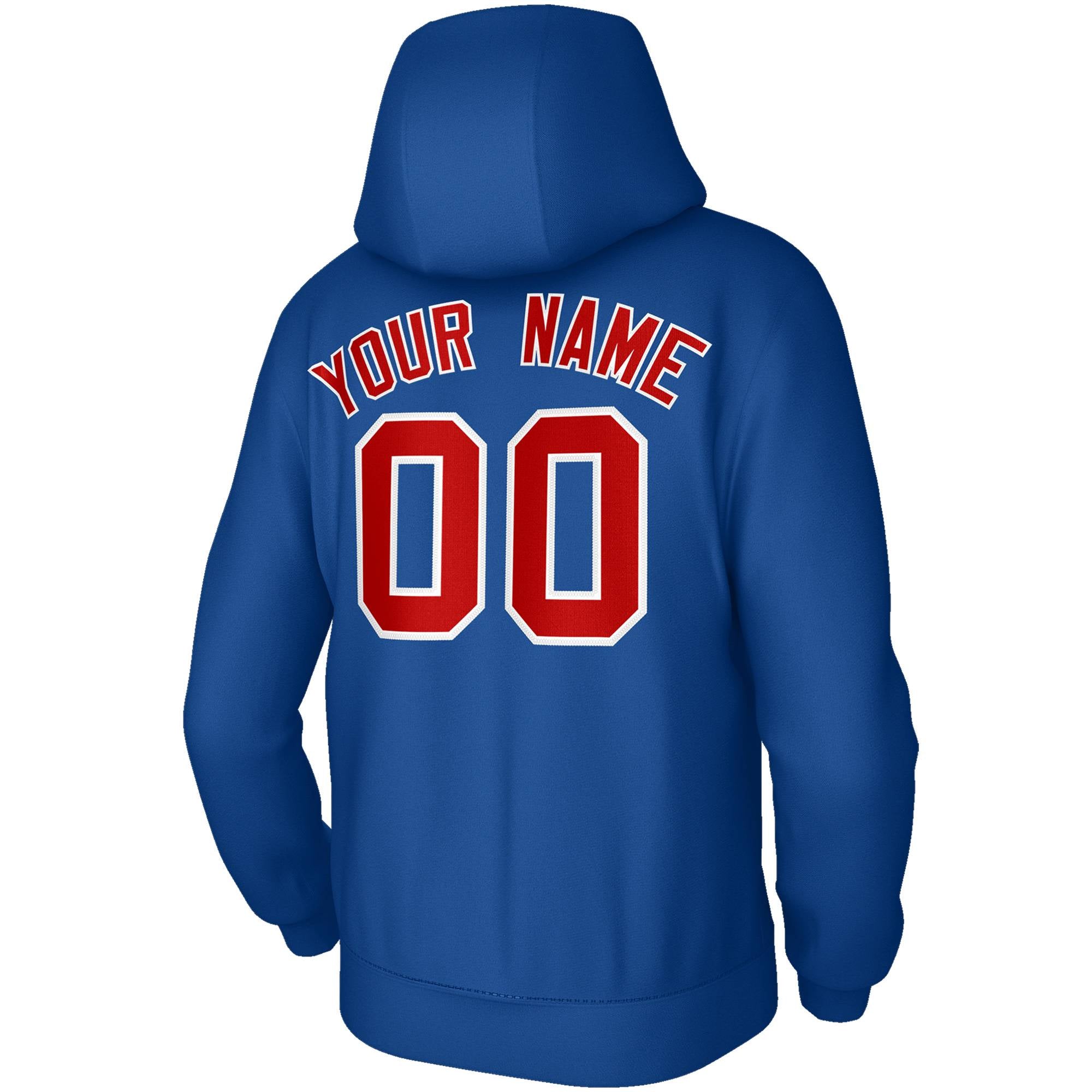 Custom Royal Blue-Red Stitched Classic Style Hoodie Pullover Sweatshirt