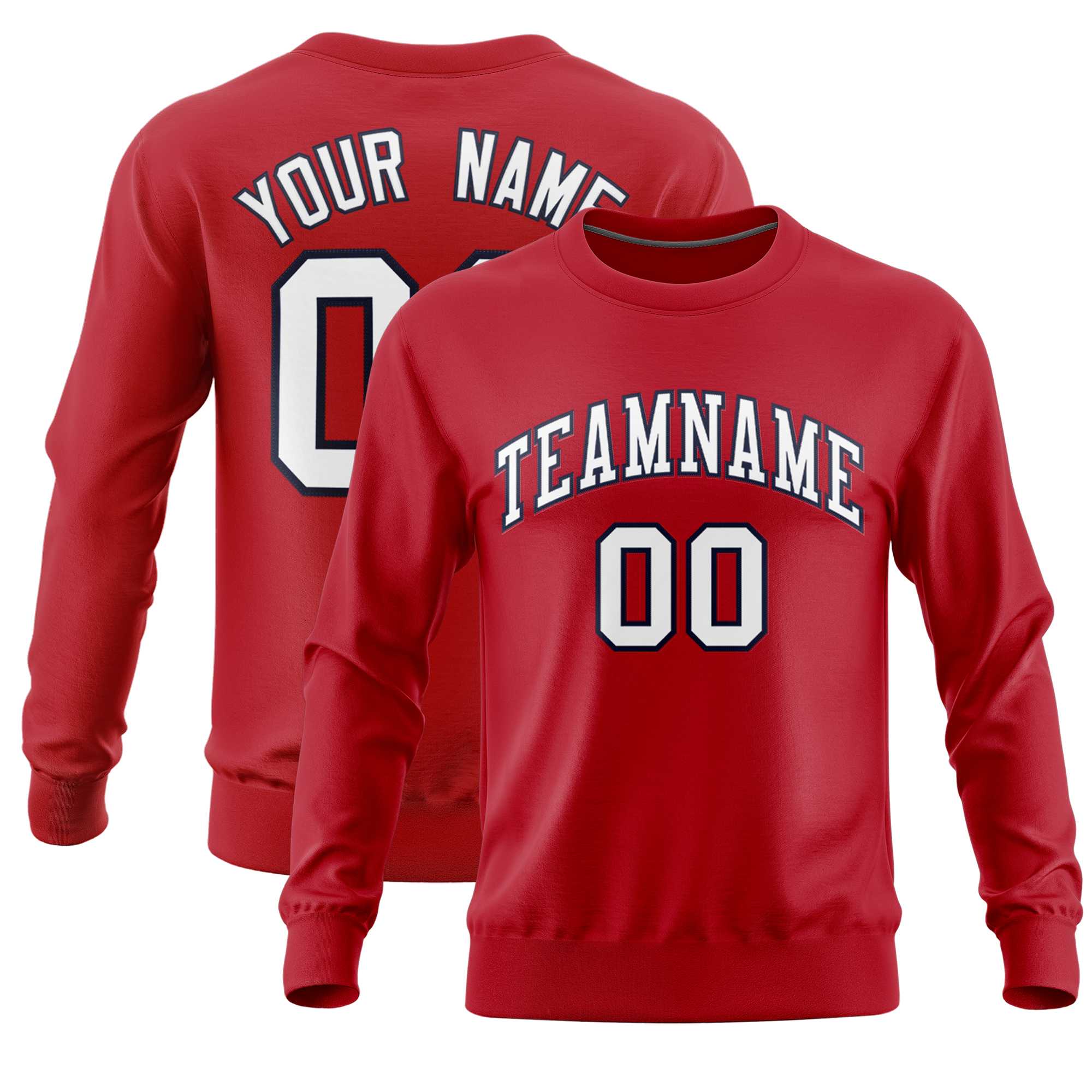 Custom Red Classic Style Personalized Uniform Pullover Hoodie