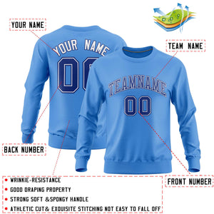 Custom Powder Blue Classic Style Personalized Uniform Pullover Hoodie