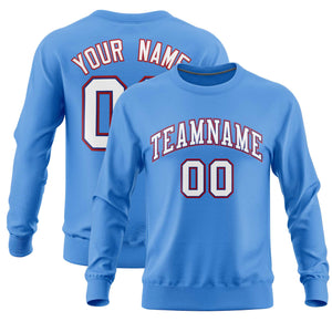 Custom Powder Blue Classic Style Personalized Uniform Pullover Hoodie