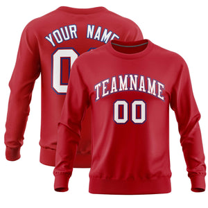 Custom Red Classic Style Personalized Uniform Pullover Hoodie