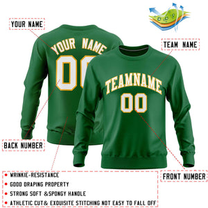 Custom Kelly Green Classic Style Personalized Uniform Pullover Hoodie