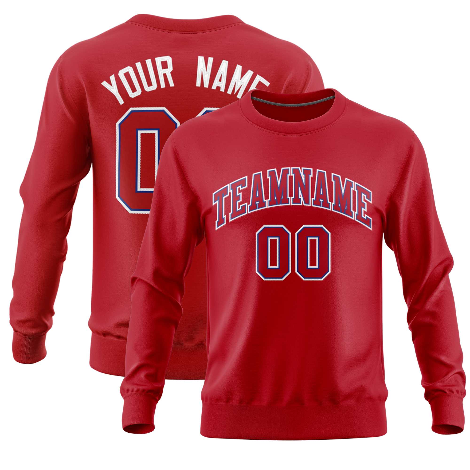 Custom Red Classic Style Personalized Uniform Pullover Hoodie