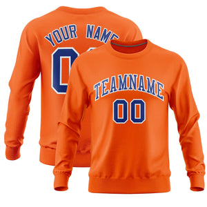 Custom Orange Classic Style Personalized Uniform Pullover Hoodie