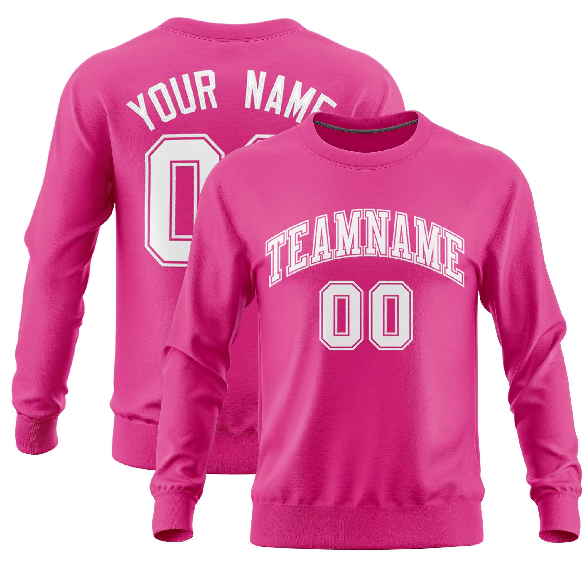 Custom Pink Classic Style Personalized Uniform Pullover Hoodie