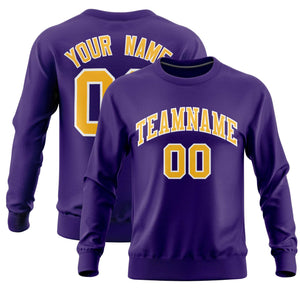 Custom Purple Classic Style Personalized Uniform Pullover Hoodie