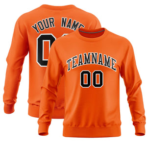 Custom Orange Classic Style Personalized Uniform Pullover Hoodie