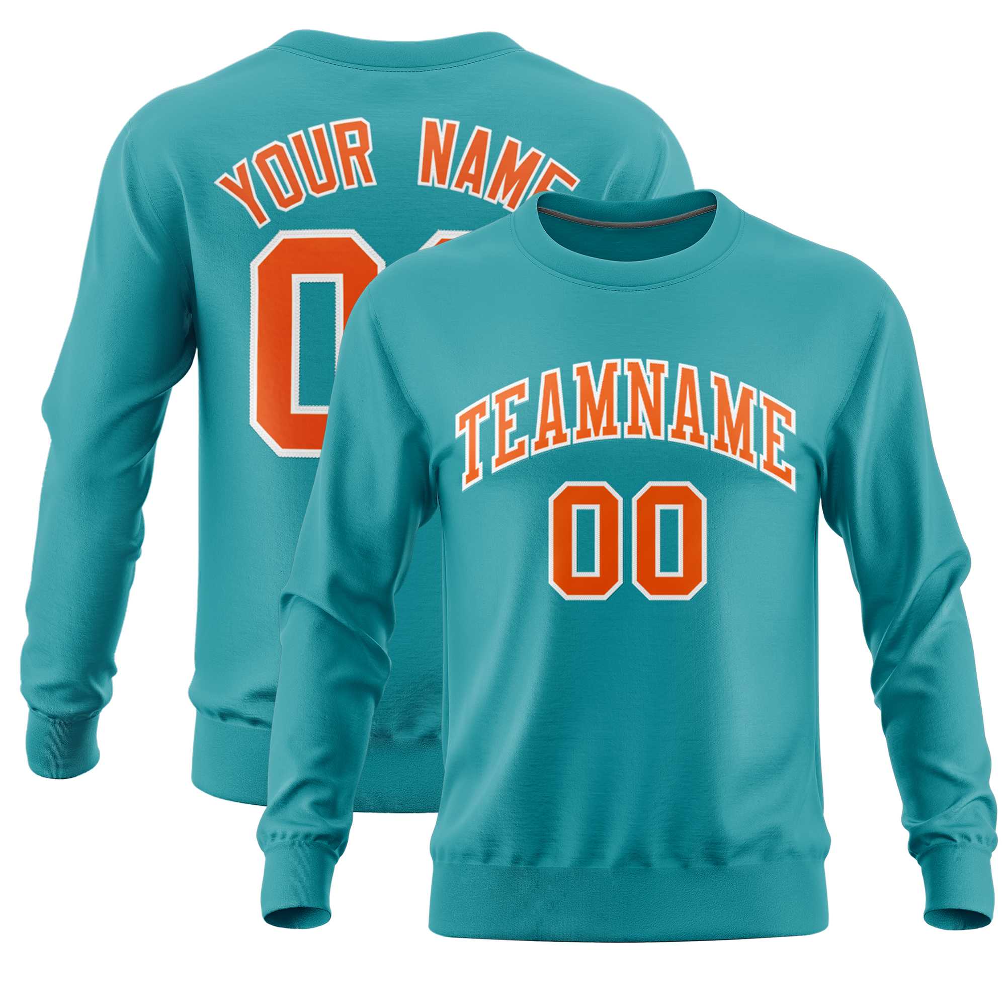 Custom Aqua Classic Style Personalized Uniform Pullover Hoodie