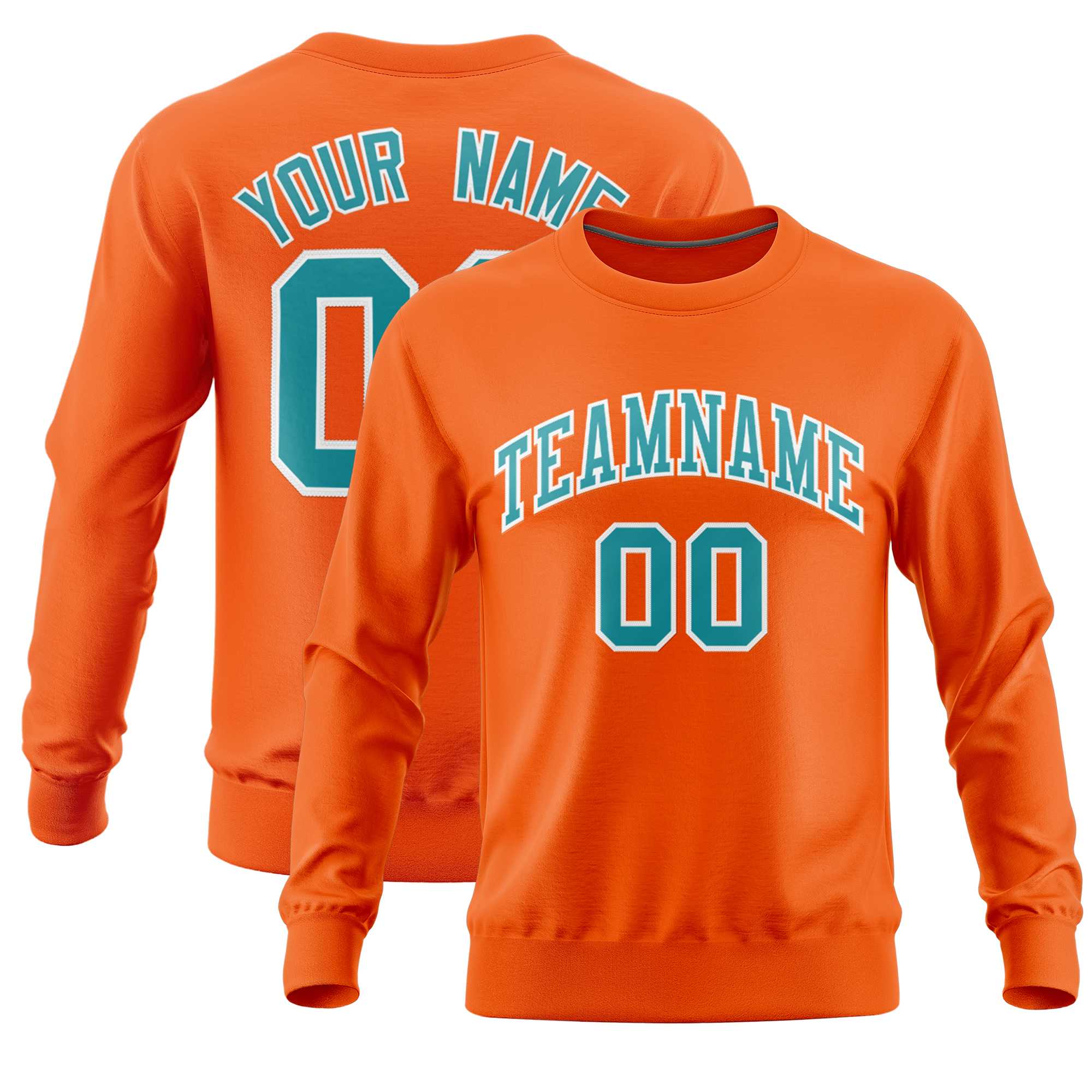 Custom Orange Classic Style Personalized Uniform Pullover Hoodie