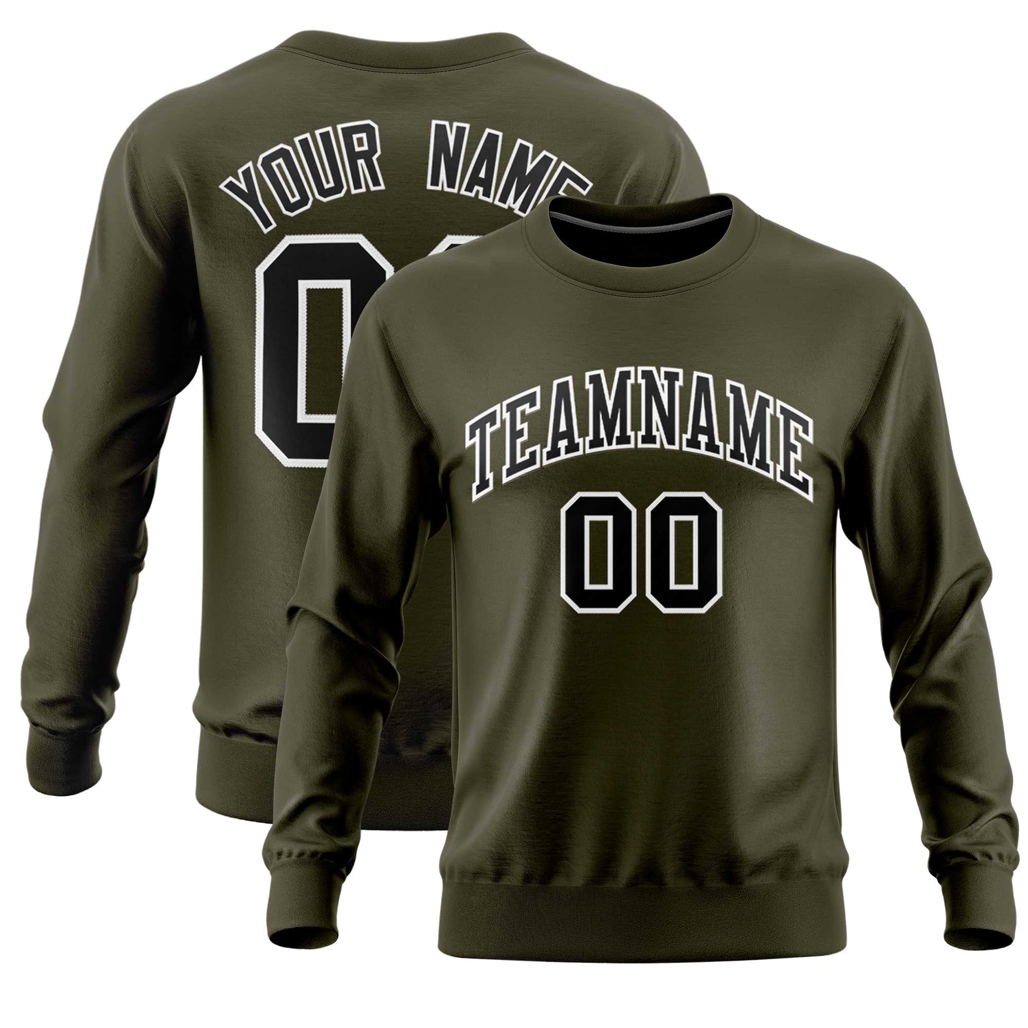 Custom Black Classic Style Personalized Uniform Pullover Hoodie