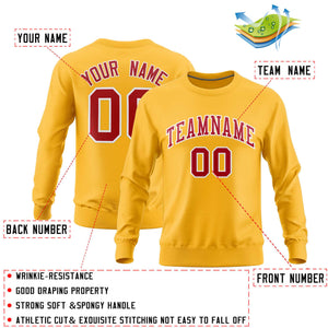 Custom Gold Classic Style Personalized Uniform Pullover Hoodie