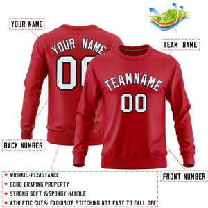 Custom Red Classic Style Personalized Uniform Pullover Hoodie