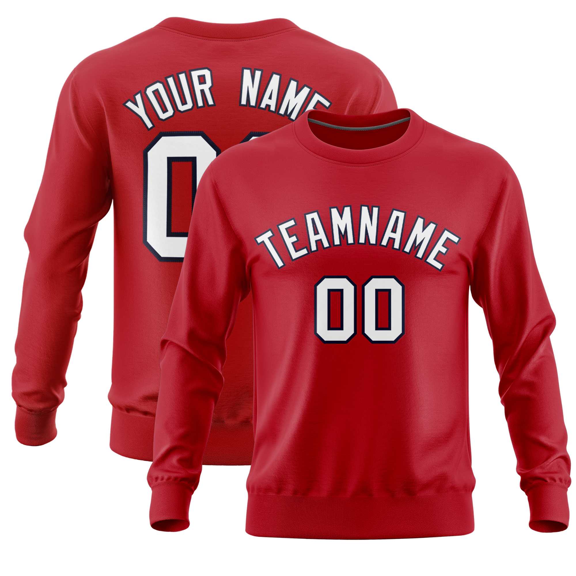 Custom Red Classic Style Personalized Uniform Pullover Hoodie