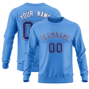 Custom Powder Blue Classic Style Personalized Uniform Pullover Hoodie