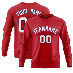 Custom Red Classic Style Personalized Uniform Pullover Hoodie