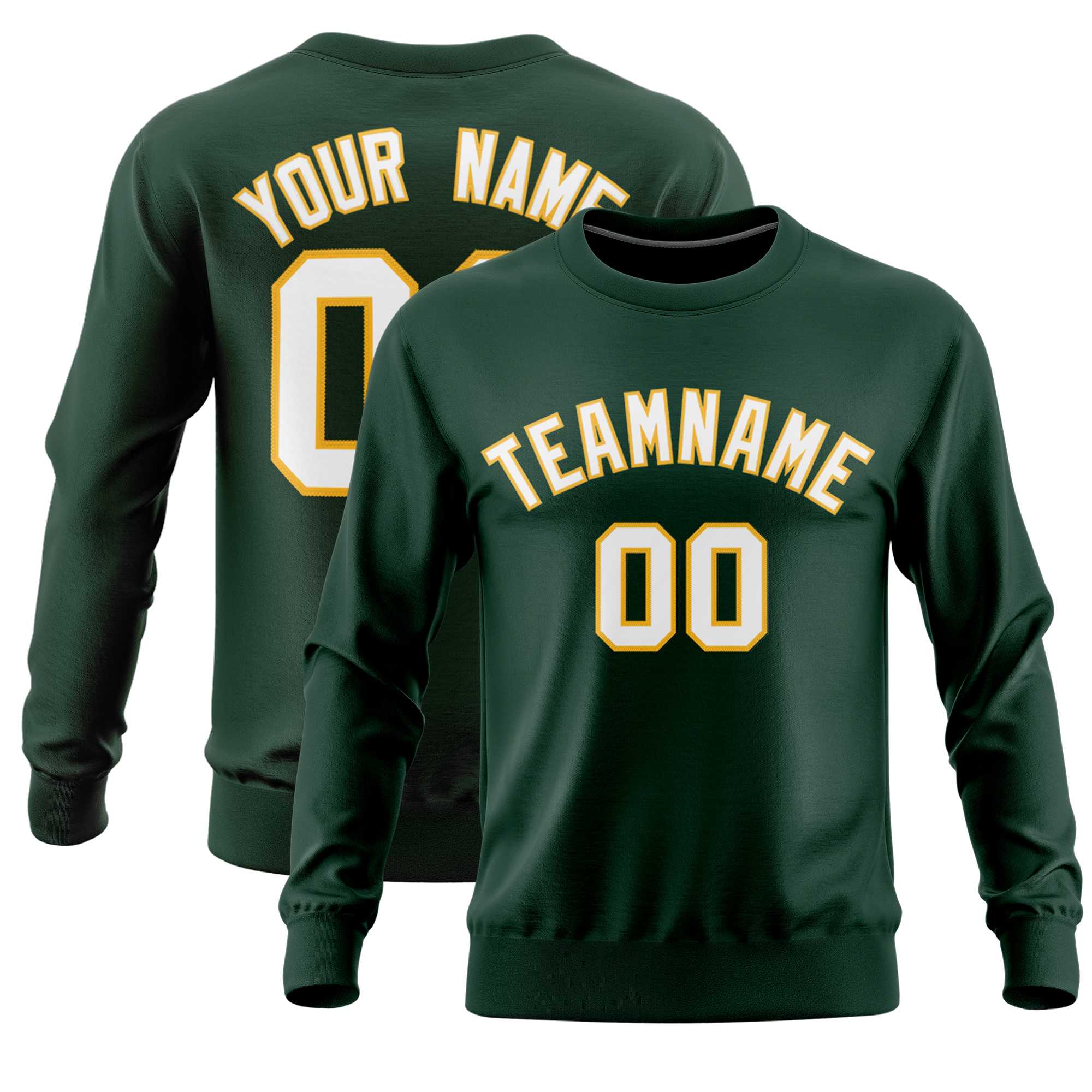 Custom Green Classic Style Personalized Uniform Pullover Hoodie