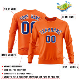 Custom Orange Classic Style Personalized Uniform Pullover Hoodie