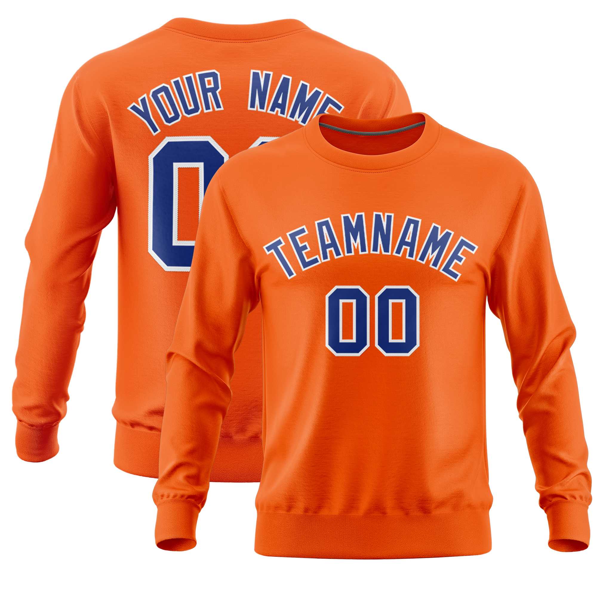 Custom Orange Classic Style Personalized Uniform Pullover Hoodie