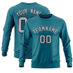 Custom Aqua Classic Style Personalized Uniform Pullover Hoodie