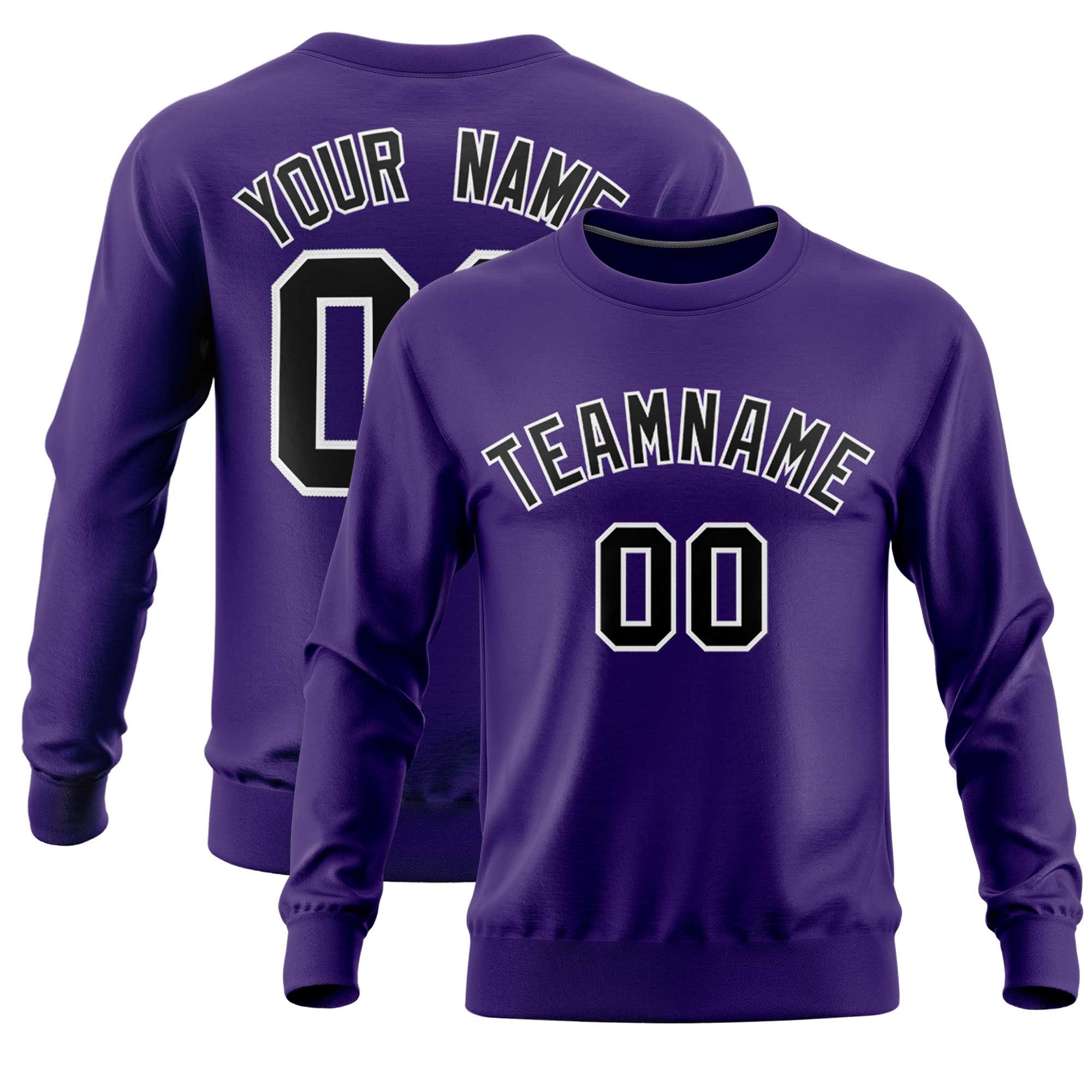 Custom Purple Classic Style Personalized Uniform Pullover Hoodie