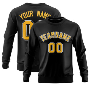 Custom Black Classic Style Personalized Uniform Pullover Hoodie