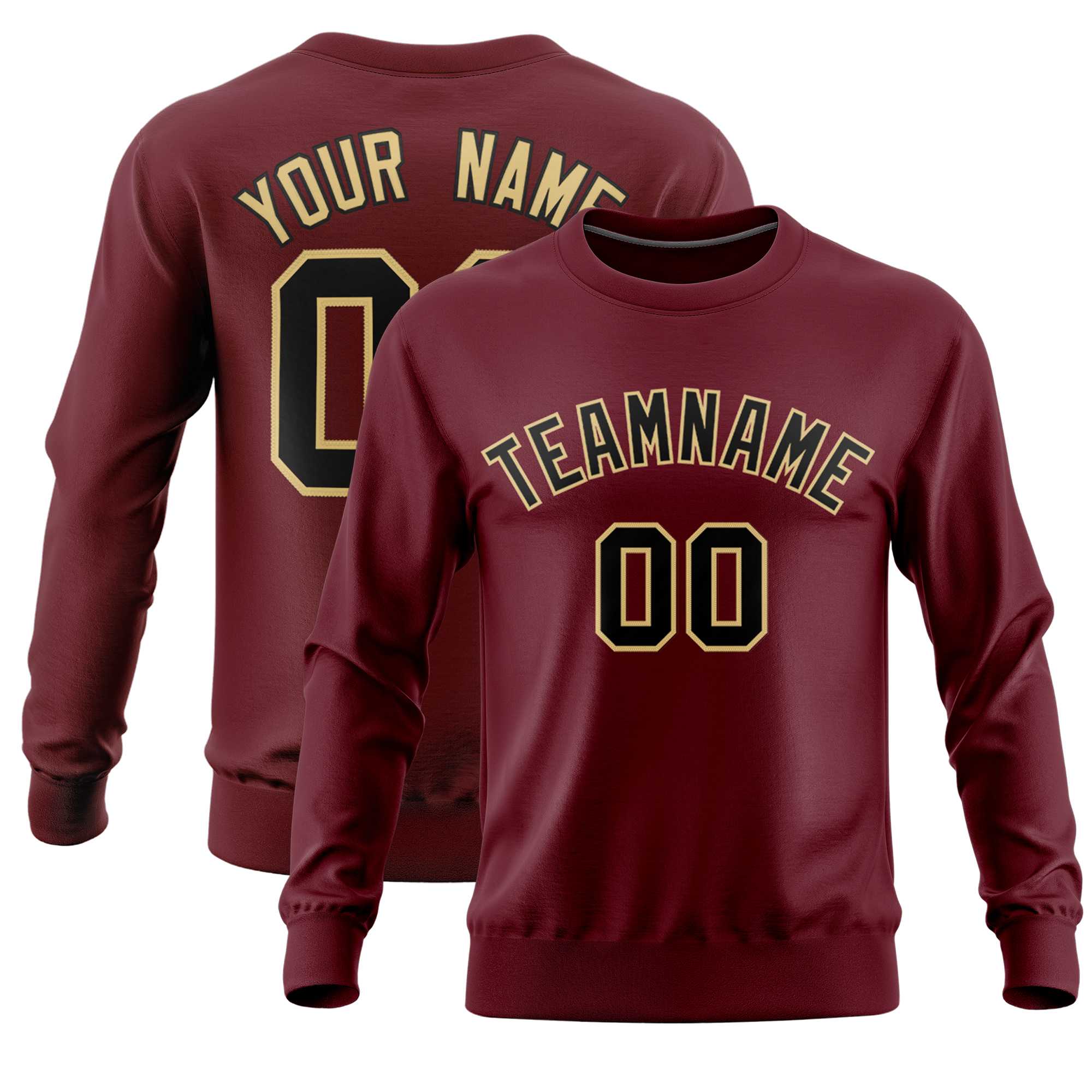 Custom Crimson Classic Style Personalized Uniform Pullover Hoodie