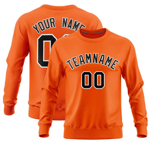 Custom Orange Classic Style Personalized Uniform Pullover Hoodie