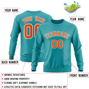 Custom Aqua Classic Style Personalized Uniform Pullover Hoodie