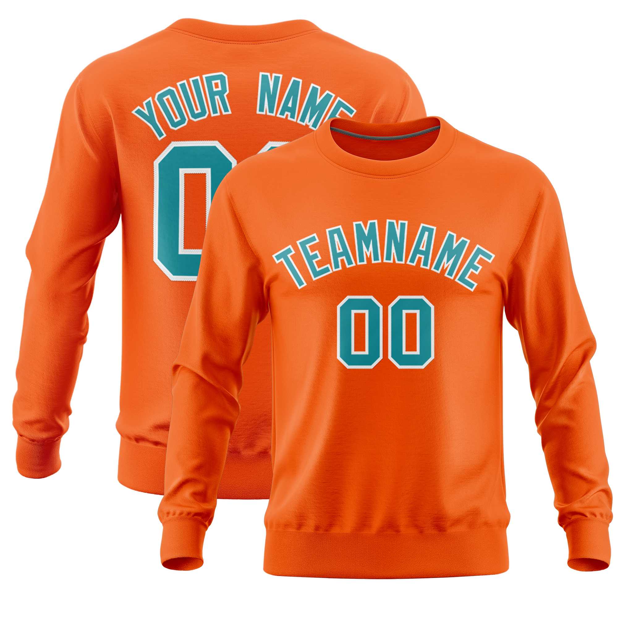 Custom Orange Classic Style Personalized Uniform Pullover Hoodie