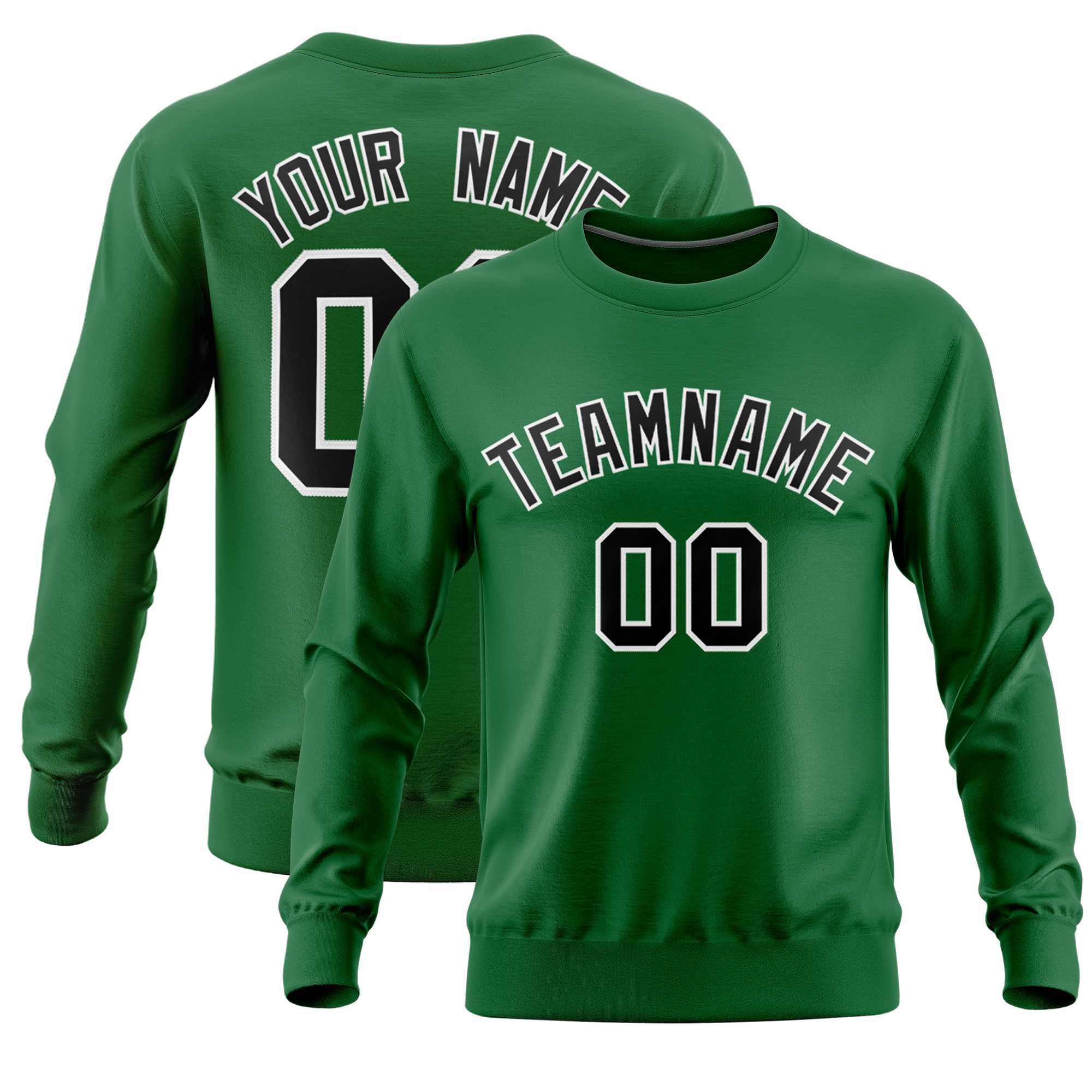 Custom Kelly Green Classic Style Personalized Uniform Pullover Hoodie