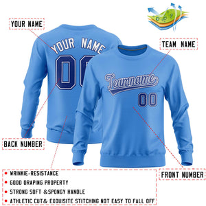 Custom Powder Blue Classic Style Personalized Uniform Pullover Hoodie